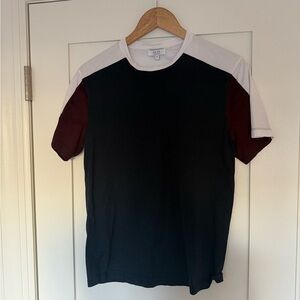 Reiss Black, White, and Burgundy Short Sleeve Tee